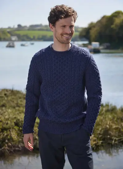Eoghan Roll Neck Sweater in Dark Night